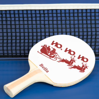 HO.HO.HO Christmas Santa Sleigh With Reindeer Ping Pong Paddle