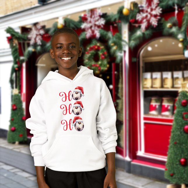 Ho Ho Ho Christmas Soccer Football Boys Hoodie (Creator Uploaded)
