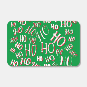 HO HO HO Christmas text pattern white green red Matchboxes