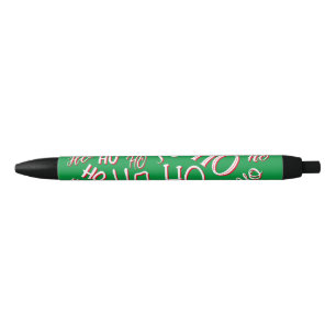 HO HO HO Christmas text pattern white green red Pen