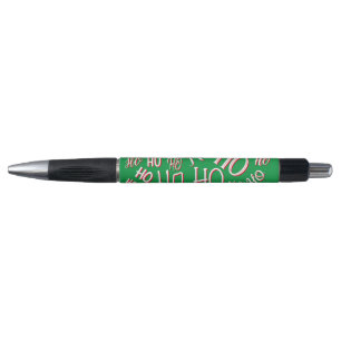 HO HO HO Christmas text pattern white green red Pen