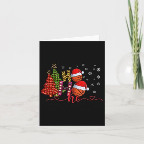 Ho Ho Ho Christmas Tree Buffalo Plaid Basketball P Card