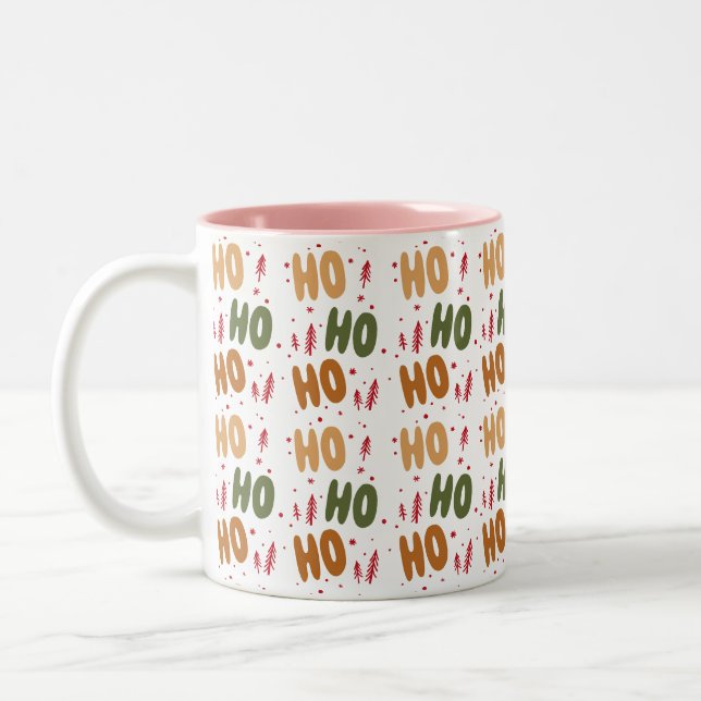 Ho Ho Ho christmas Two-Tone Coffee Mug (Left)
