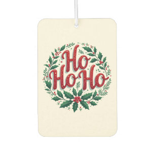 Ho Ho Ho Christmas Wreath Typography Design Air Freshener