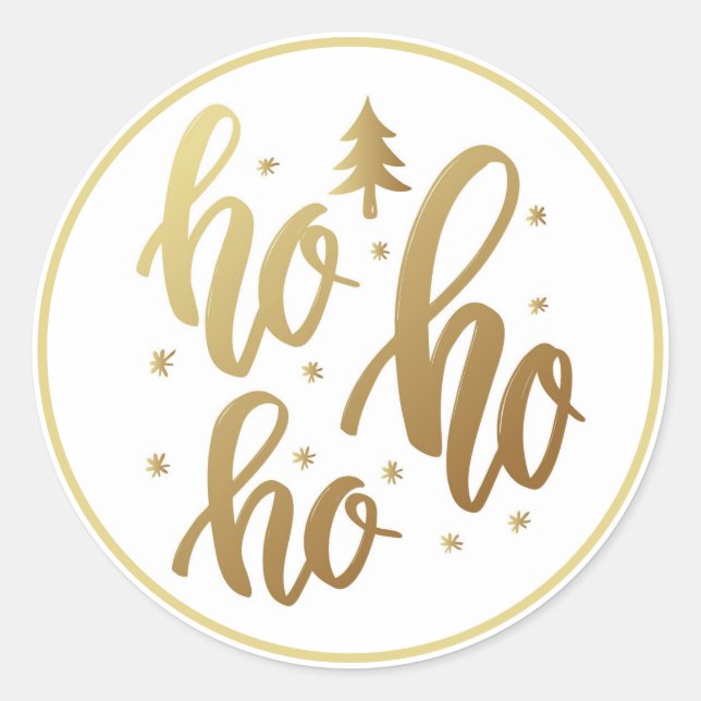 Ho Ho Ho Classic Round Sticker (Front)