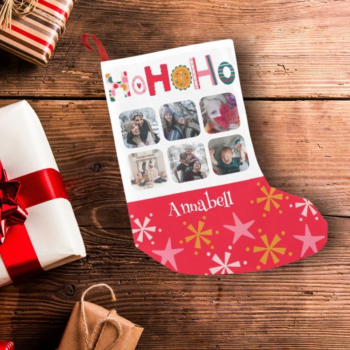 Ho Ho Ho Colorful 6 Photo Christmas Small Christmas Stocking