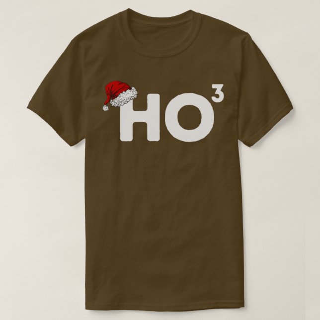 Ho Ho Ho Cubed Funny Christmas Pun 3 T-Shirt (Design Front)