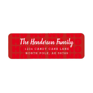 HO HO HO Custom Address Background Pattern Label