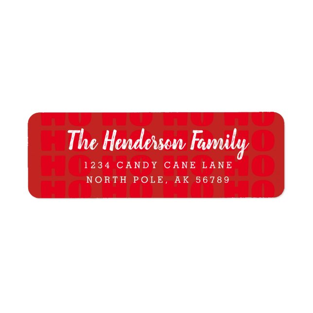 HO HO HO Custom Address Background Pattern Label (Front)