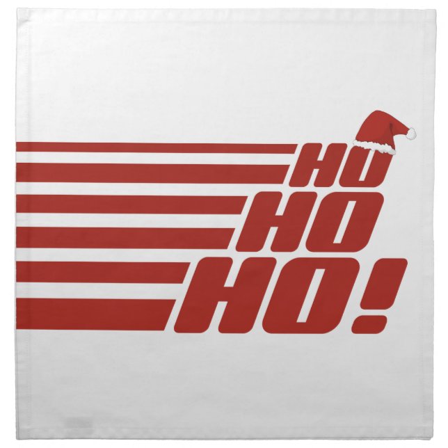 Ho Ho Ho custom Xmas cloth napkins (Front)