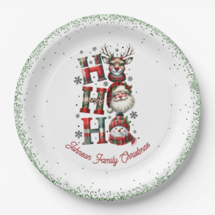 Ho Ho Ho Cute Christmas Paper Napkin Plates