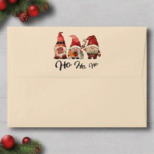 Ho Ho Ho! Cute Gnomes Nordic Christmas Holiday Envelope