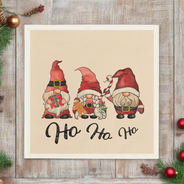 Ho Ho Ho ! Cute Nordic Gnomes Christmas  Napkins (Creator Uploaded)