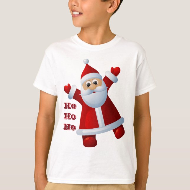 HO! HO! HO! Cute Santa Claus Merry Christmas T-Shirt (Front)