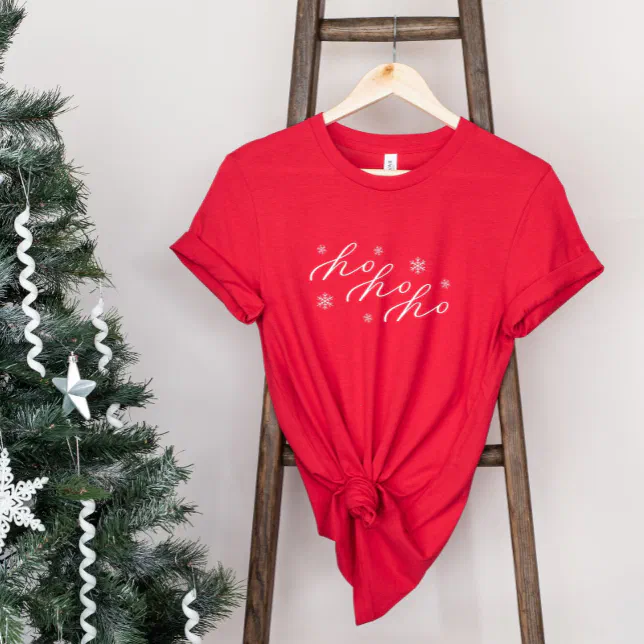 Ho Ho Ho Cute Script Christmas Shirt Zazzle