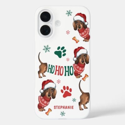 HO-HO-HO DACHSHUND CHRISTMAS  iPhone 16 CASE