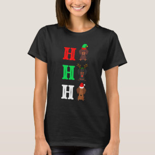 Ho Ho Ho Dachshund Womens T-Shirt
