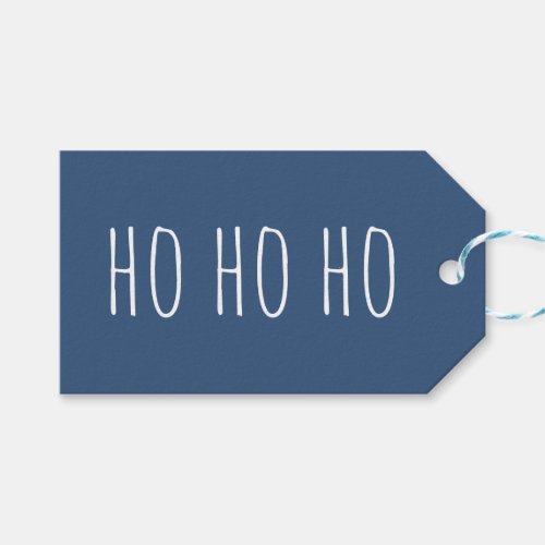 Ho Ho Ho Dark blue cute simple Christmas Holidays Gift Tags
