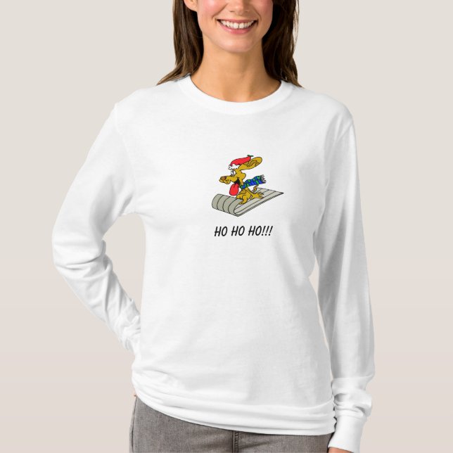 HO HO HO!!! Dog themed holiday hoodie T-Shirt (Front)