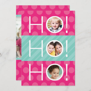 Ho Ho Ho! Double Sided 4 Photo Holiday Card