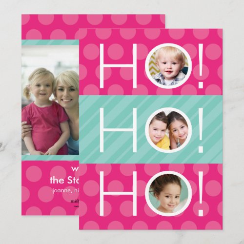 Ho Ho Ho! Double Sided 4 Photo Holiday Card