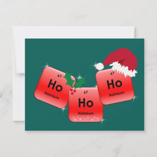 Ho Ho Ho Element Holmium Christmas Photo Card