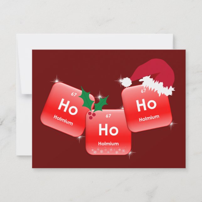 Ho Ho Ho Elemental Christmas Photo Card (Front)