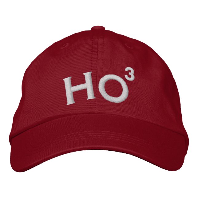 Ho Ho Ho Embroidered Baseball Hat (Front)