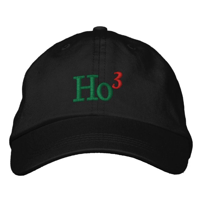 Ho Ho Ho Embroidery Embroidered Baseball Cap (Front)