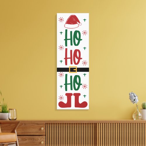 Ho Ho Ho Festive Christmas Holiday Canvas Print