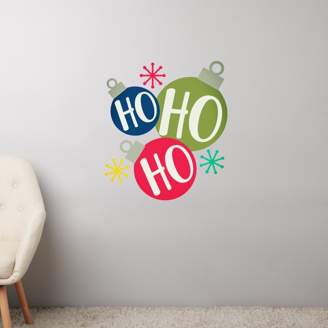 Ho Ho Ho Festive Christmas Xmas Family Matching Wall Decal (Living Room 2)