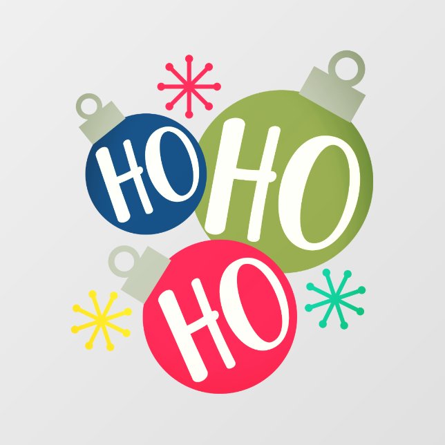 Ho Ho Ho Festive Christmas Xmas Family Matching Wall Decal (Front)