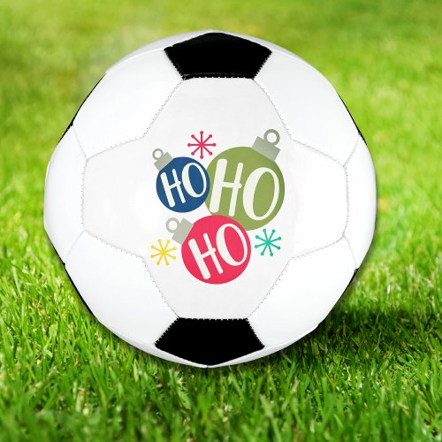 Ho Ho Ho Festive Christmas Xmas Modern Holiday Soccer Ball