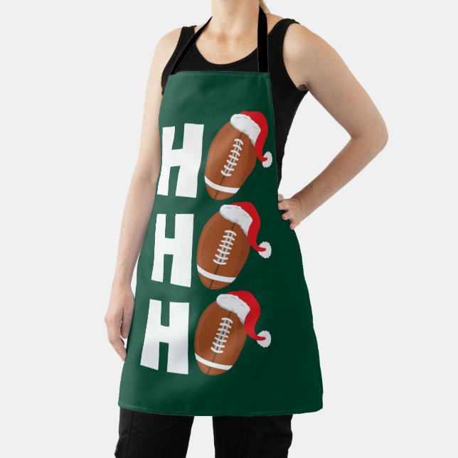 Ho Ho Ho Football | Funny Christmas Season Humor Apron (Insitu)