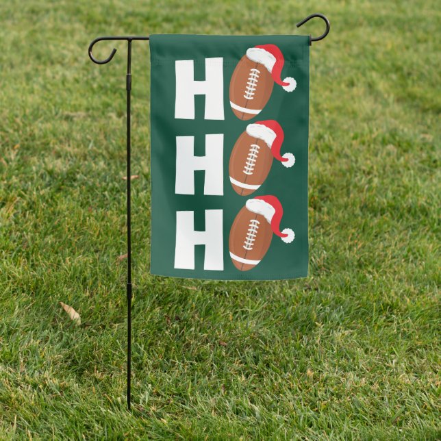 Ho Ho Ho Football | Funny Christmas Season Humor Garden Flag (In SItu)