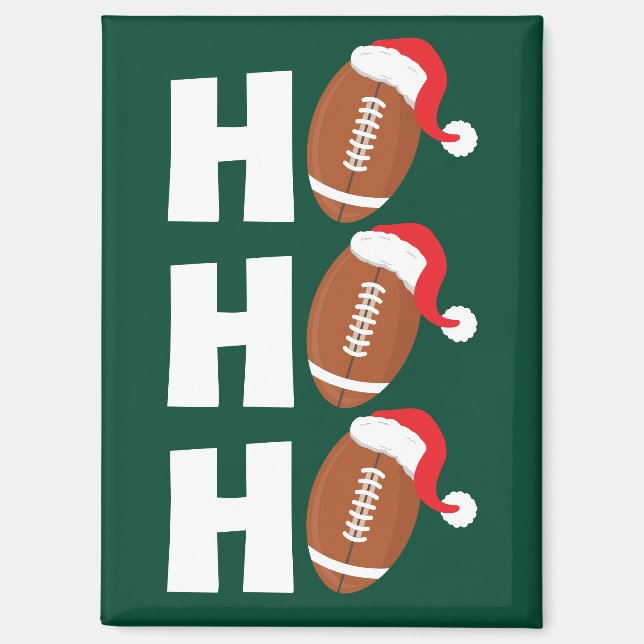 Ho Ho Ho Football | Funny Christmas Season Humor Magnet (Front)