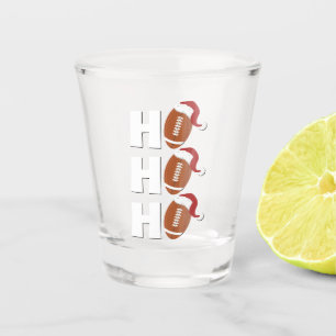 Ho Ho Ho Football   Funny Christmas Season Humor Shot Glass