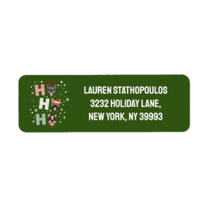 Ho Ho Ho French Bulldog Merry Christmas Label