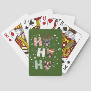 Ho Ho Ho French Bulldog Merry Christmas Poker Cards