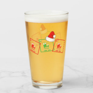 Ho Ho Ho Funny Christmas Chemistry Geek Humor Glass