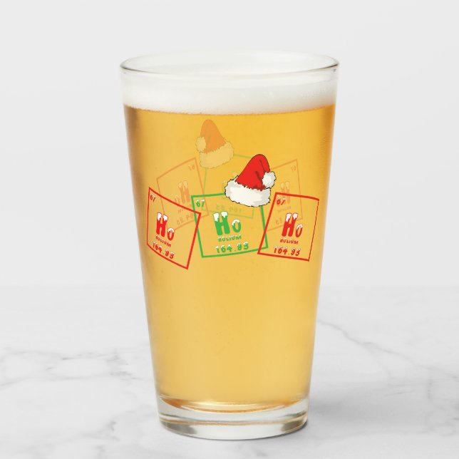 Ho Ho Ho | Funny Christmas Chemistry Geek Humor Glass (Front Filled)