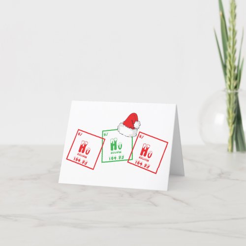 Ho Ho Ho  Funny Christmas Chemistry Geek Humor Holiday Card