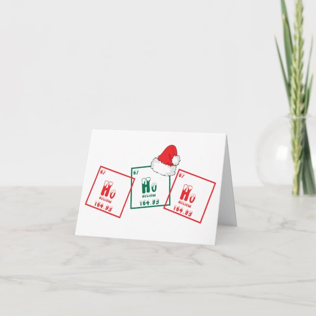 Ho Ho Ho | Funny Christmas Chemistry Geek Humor Holiday Card (Front)