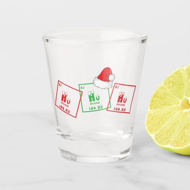 Ho Ho Ho | Funny Christmas Chemistry Geek Humor Shot Glass (Front)