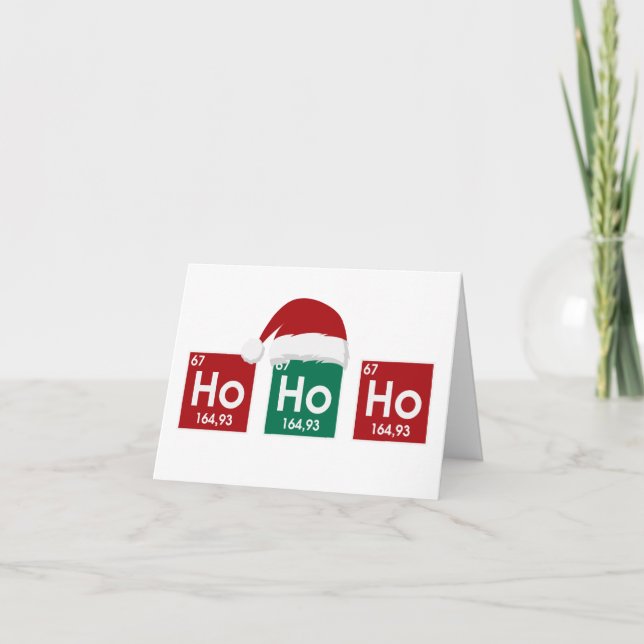 Ho Ho Ho | Funny Christmas Chemistry Nerd Humor Holiday Card (Front)