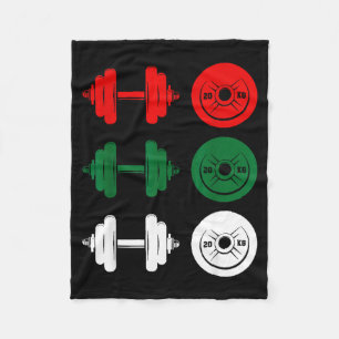 Ho Ho Ho Funny Dumbbell Christmas Weightlifting Gy Fleece Blanket