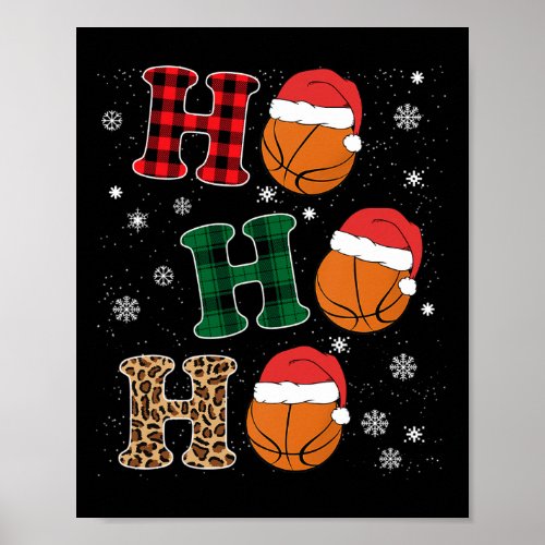 Ho Ho Ho Funny Santa Claus Basketball Lovers Chris Poster