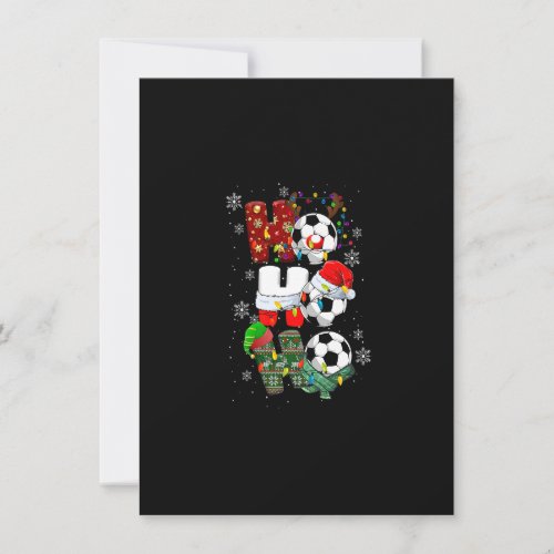 Ho Ho Ho Funny Soccer Reindeer Santa Hat Christmas Invitation