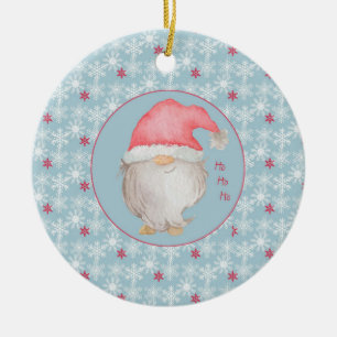 Ho Ho Ho Gnome 1st Christmas as Big Sister photo Ceramic Ornament