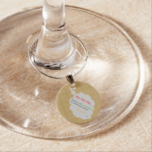 Ho Ho Ho (gold) Wine Glass Charm